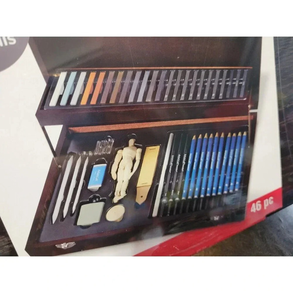 Artist's Loft Wood Box Case- Drawing & Sketching Set - 46 Pieces - Brand New - Picture 4 of 7